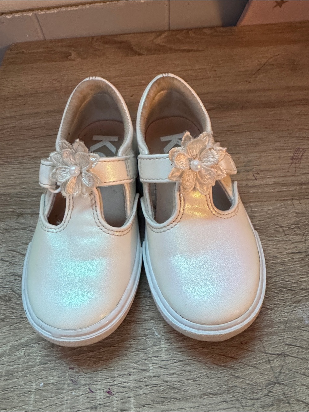 Keds Girls Cream Floral Mary Jane Shoes